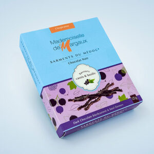 Mørk sjokolade med solbær og basilikum